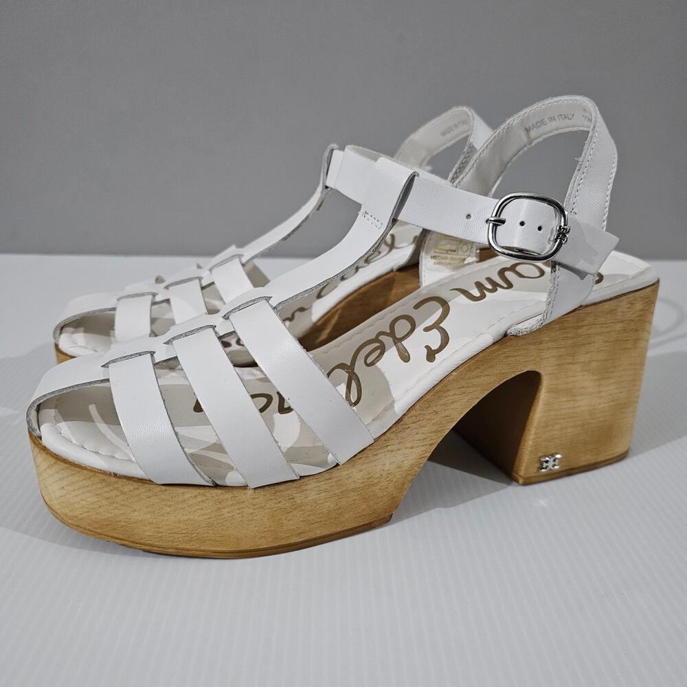NEW Sam Edelman Margritte Sandal Fisherman Platform White Leather Size 10